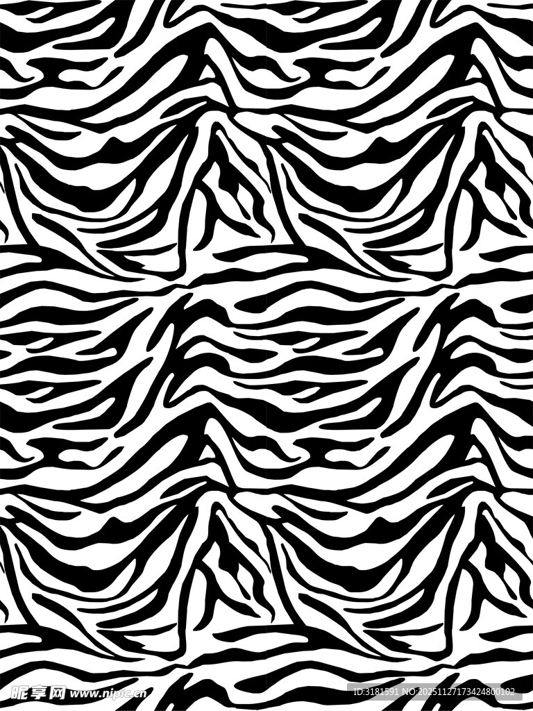 黑白波浪纹理图案
