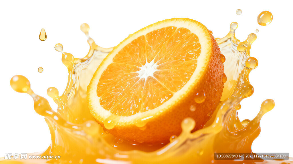 橙子汁水飞溅的瞬间