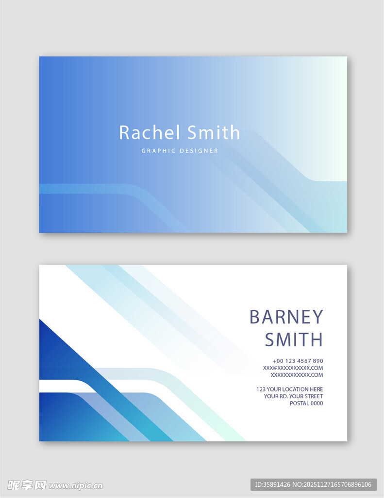 蓝色名片