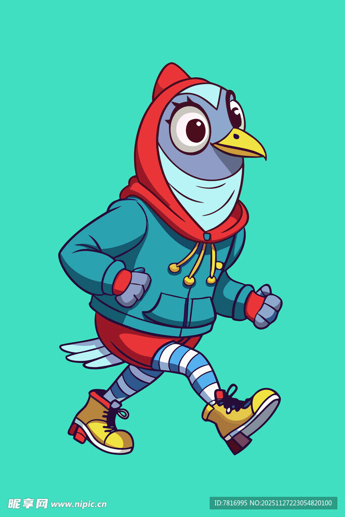 奔跑的时尚企鹅