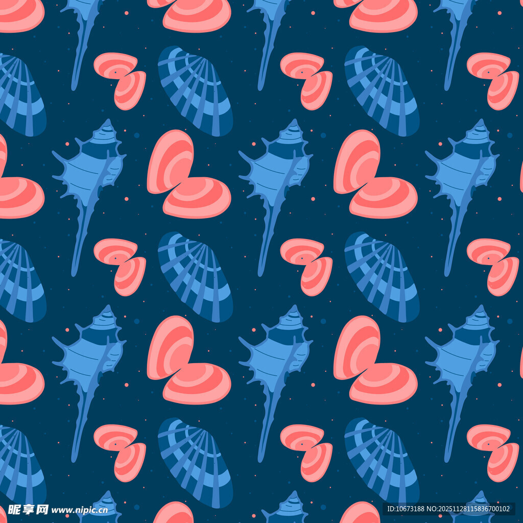 海洋生物图案的蓝色背景