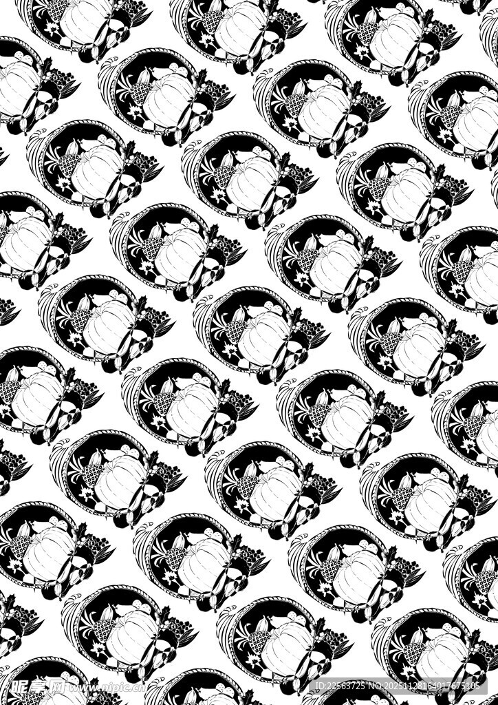 黑白水果图案纹理背景