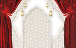 红白相间舞台幕布背景