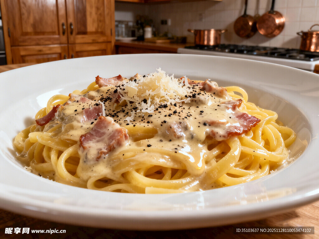 美味芝士培根意大利面