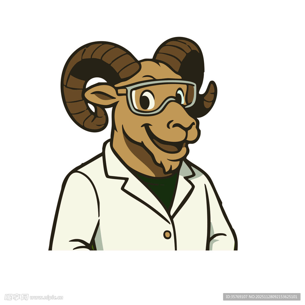 戴眼镜的公羊科学家