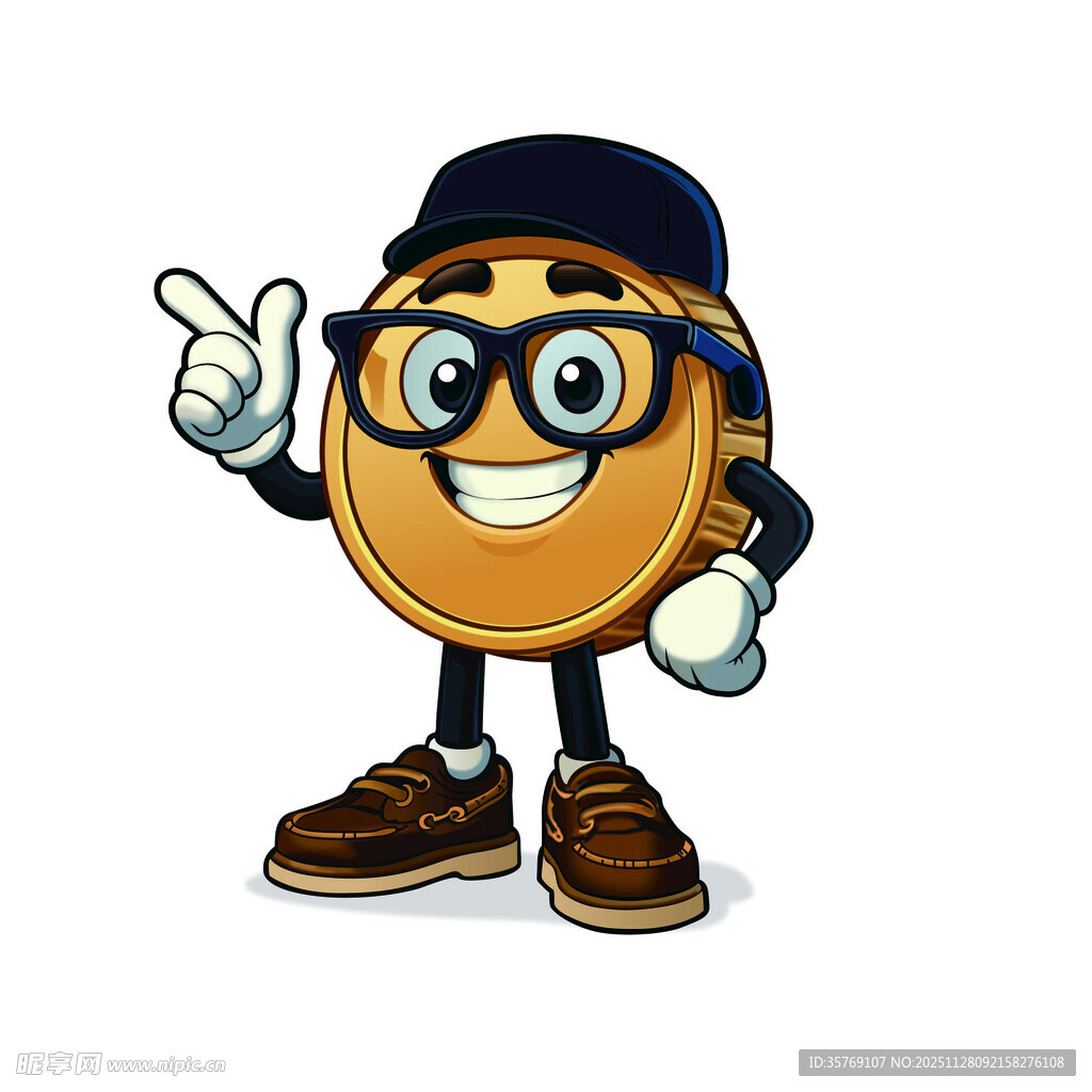 卡通笑脸硬币形象