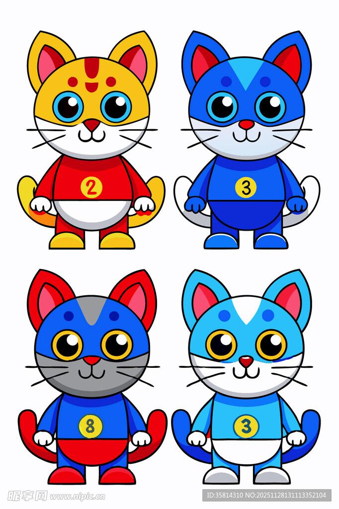 可爱卡通猫咪超级英雄形象