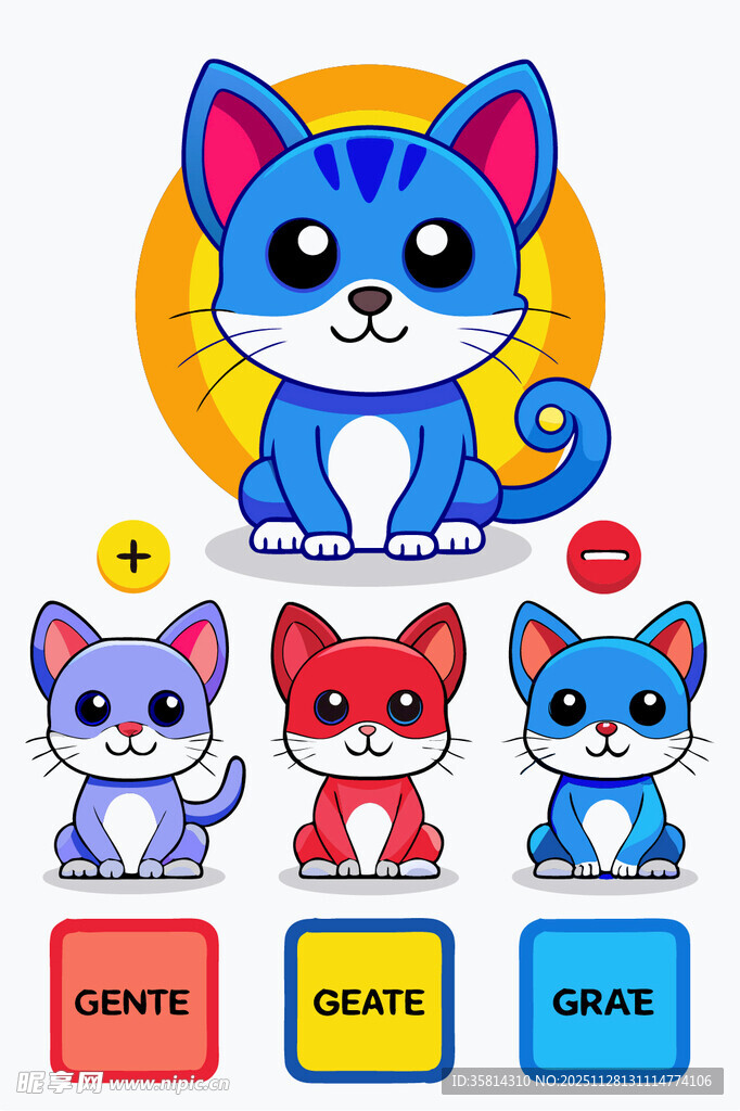 可爱猫咪卡通形象设计