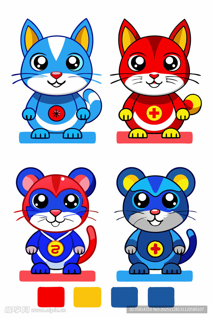 可爱卡通猫鼠形象设计