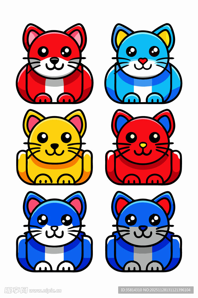 多彩可爱猫咪图案集合
