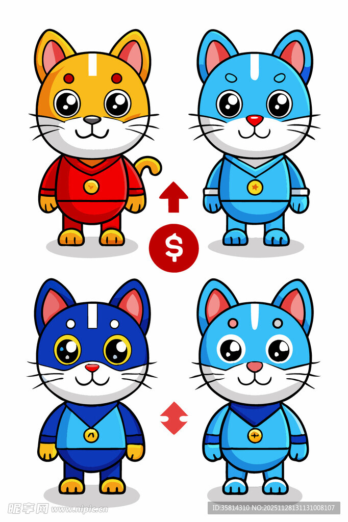 可爱猫咪卡通形象集合
