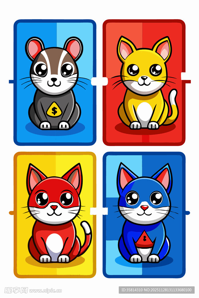 可爱卡通动物方块拼图