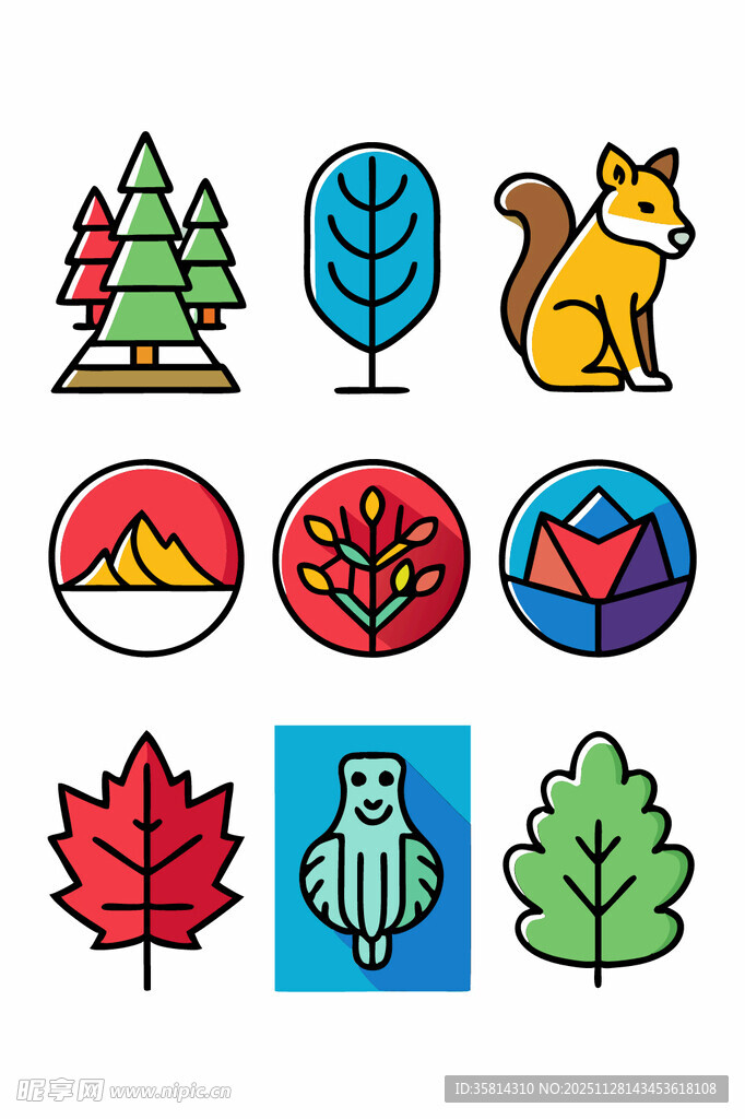 自然元素图标集