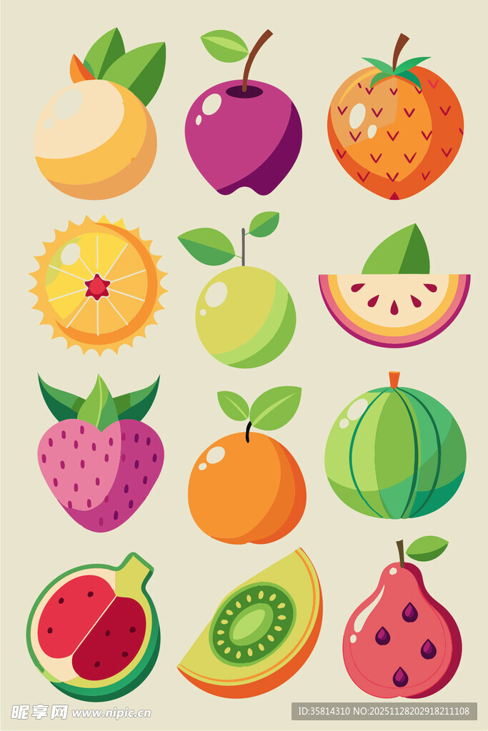 多彩新鲜水果集合