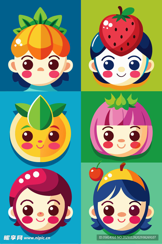 可爱水果拟人卡通头像