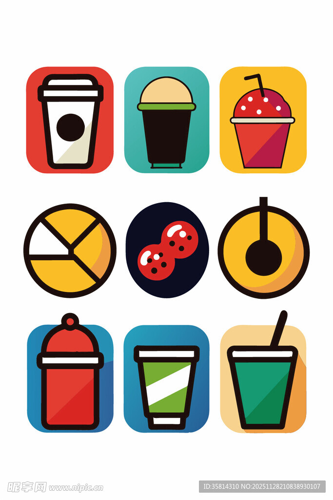 多彩食品饮料图标集