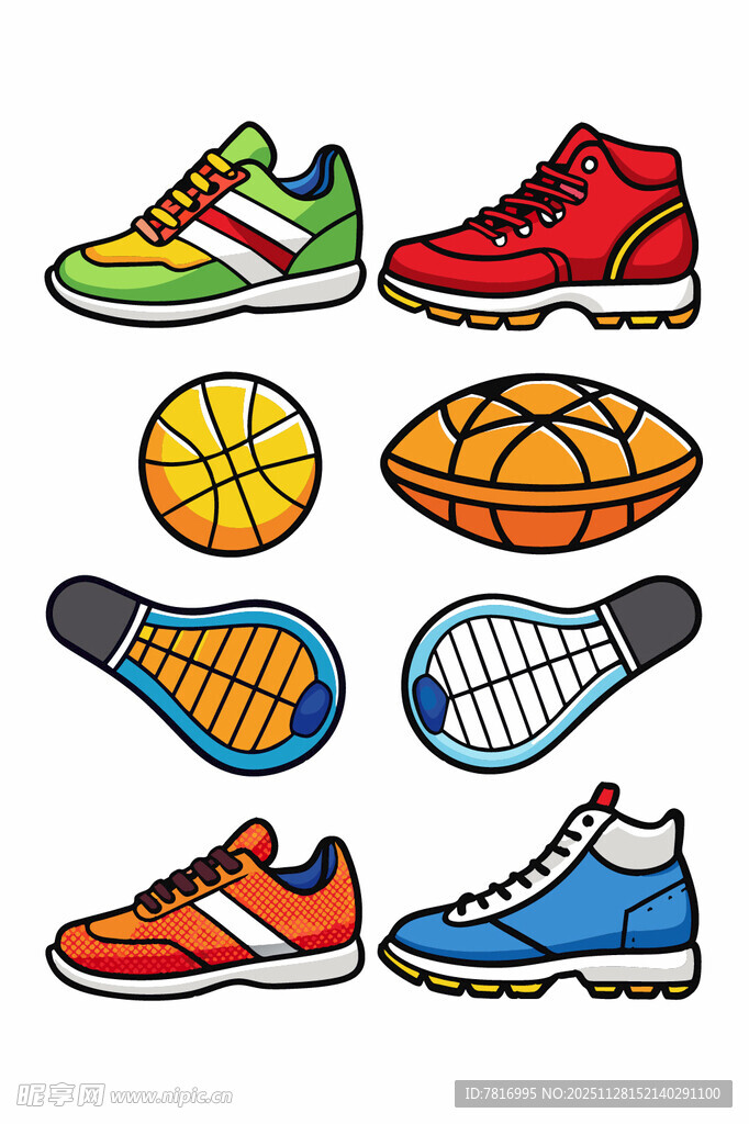 多样运动装备展示