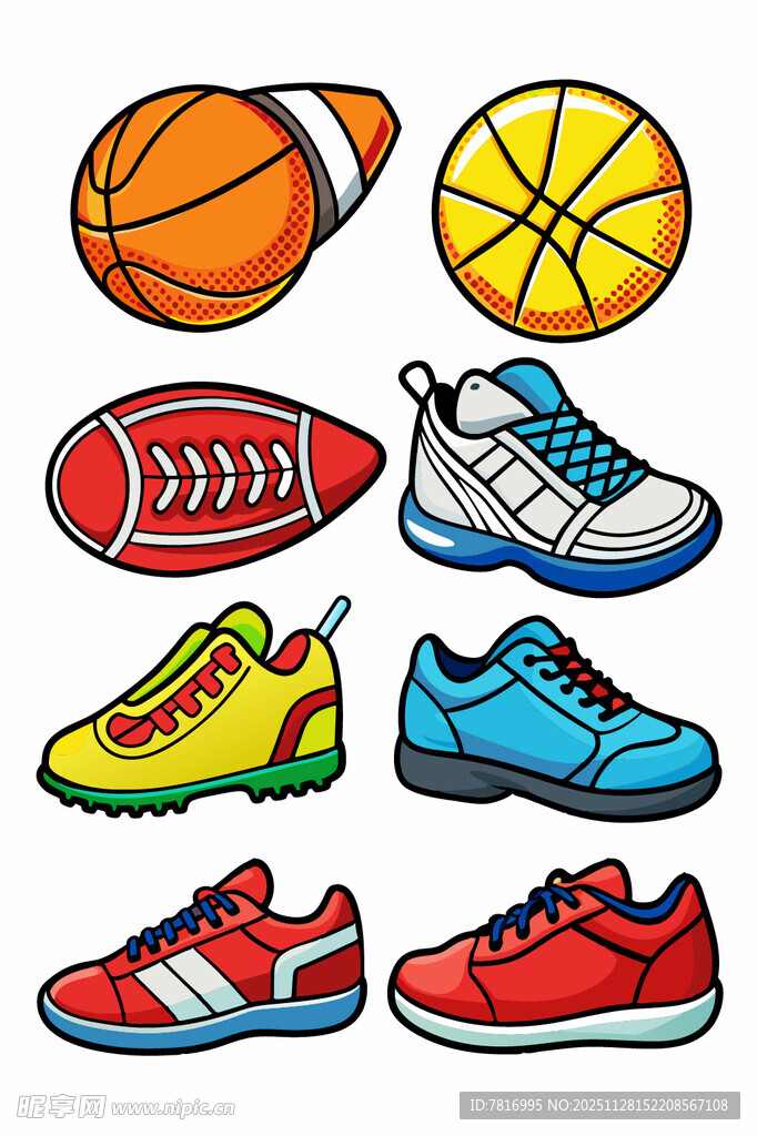 多样运动装备展示