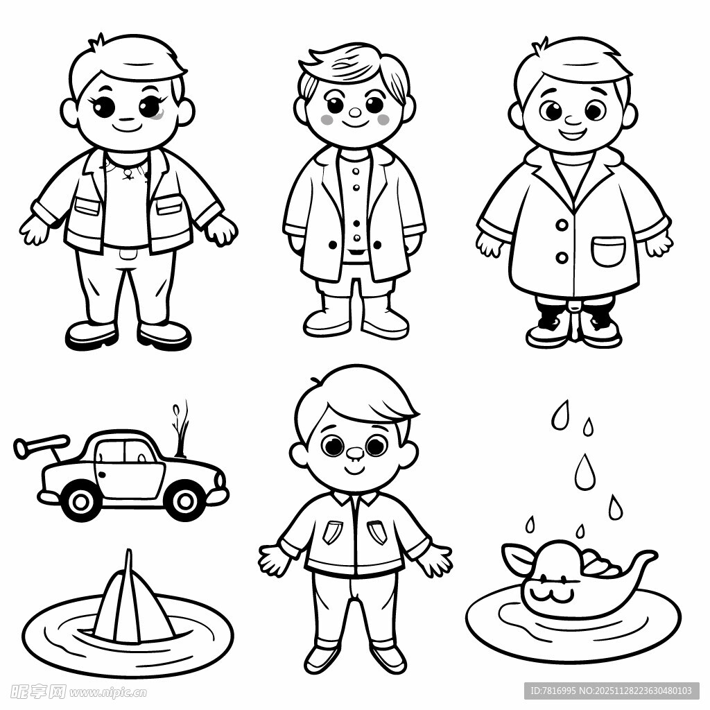 卡通人物与日常事物简笔画