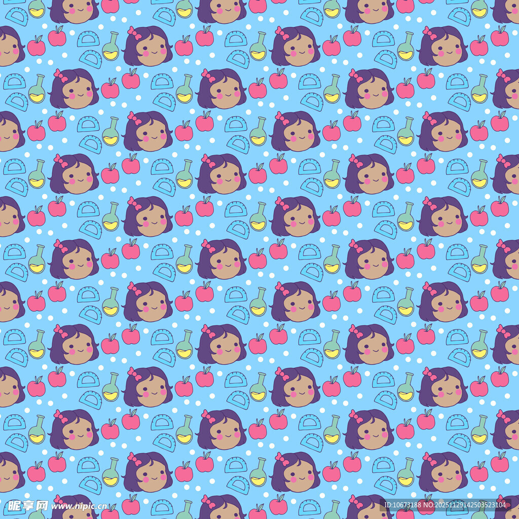 朵拉卡通图案背景