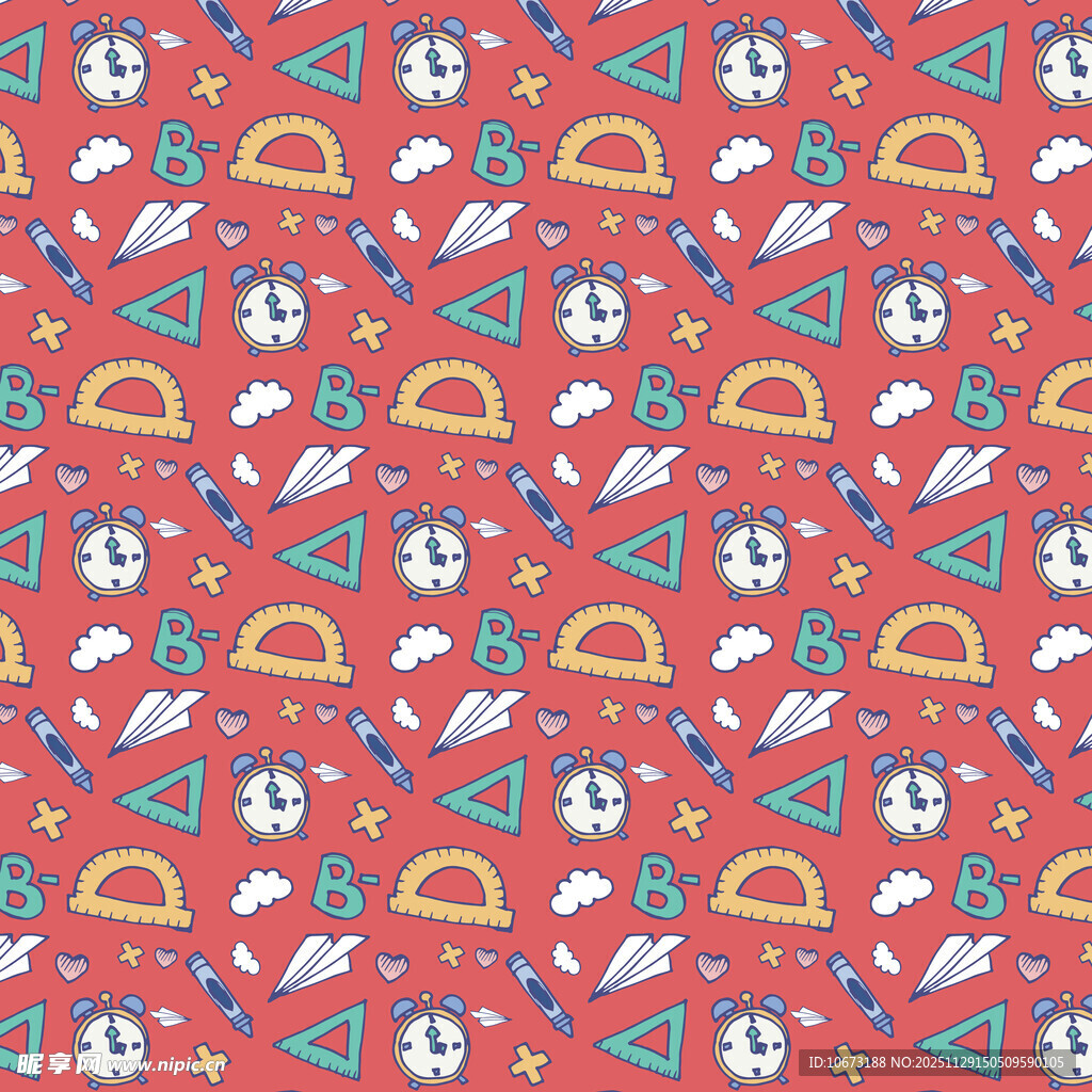 卡通风格多彩图案背景