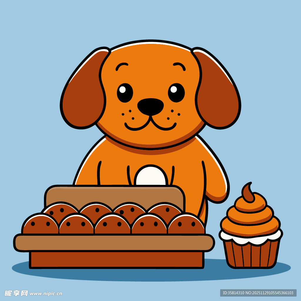 小狗与美味糕点