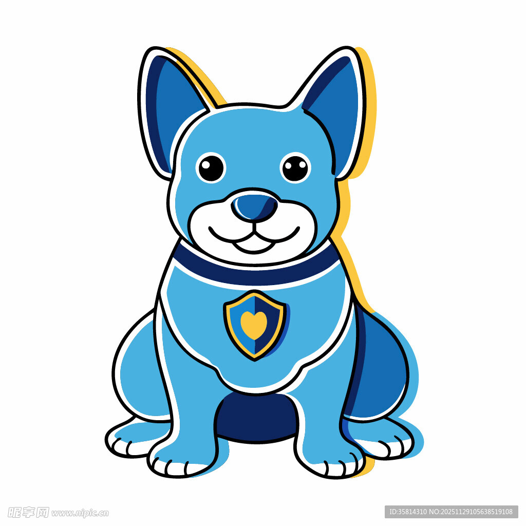 蓝色警犬卡通形象