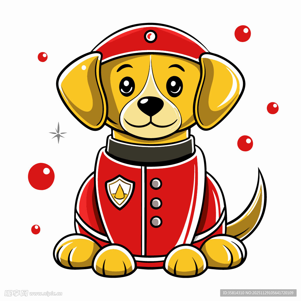 穿制服的可爱小狗