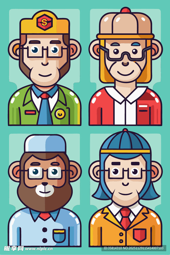 卡通猴子职业人物形象