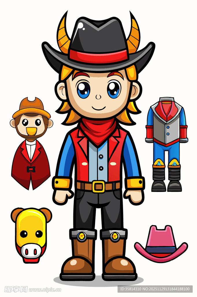 西部牛仔角色及服饰配件