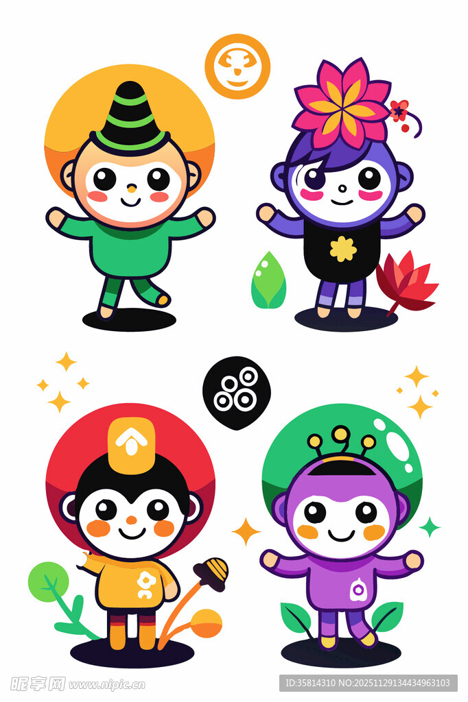 可爱卡通动物角色形象