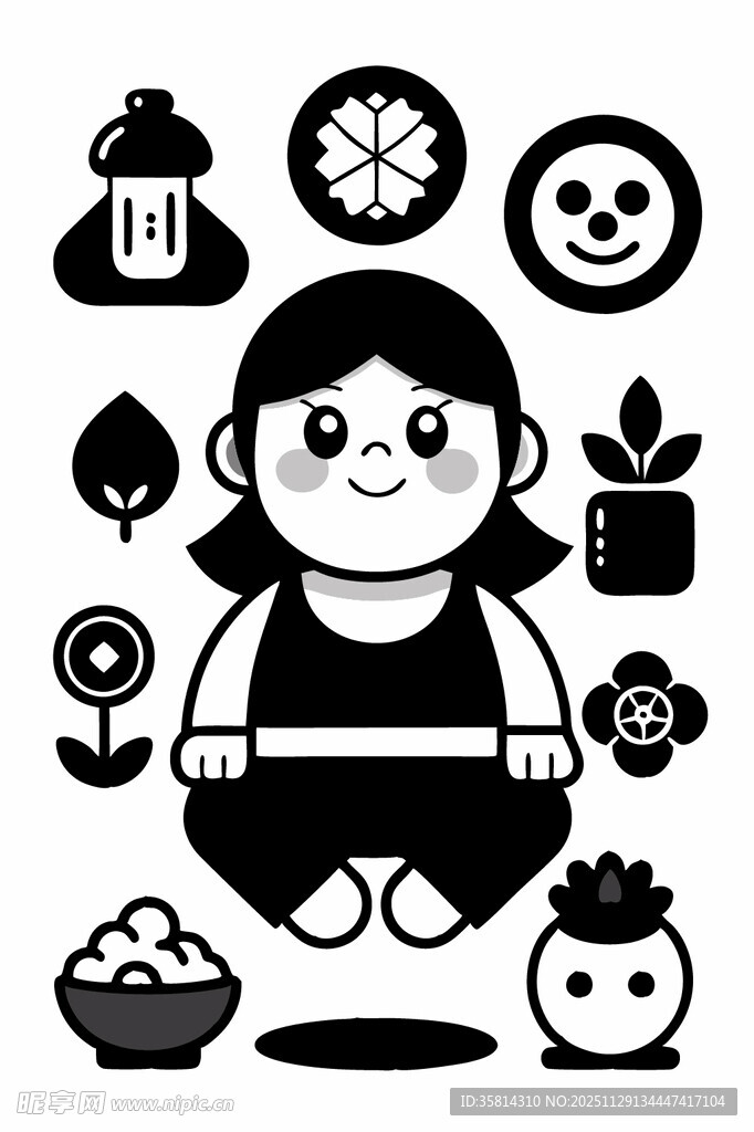 卡通人物与周边物品集合