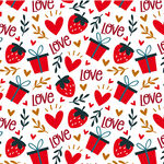 浪漫爱心草莓图案背景