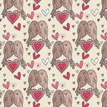 大象爱心图案无缝背景图