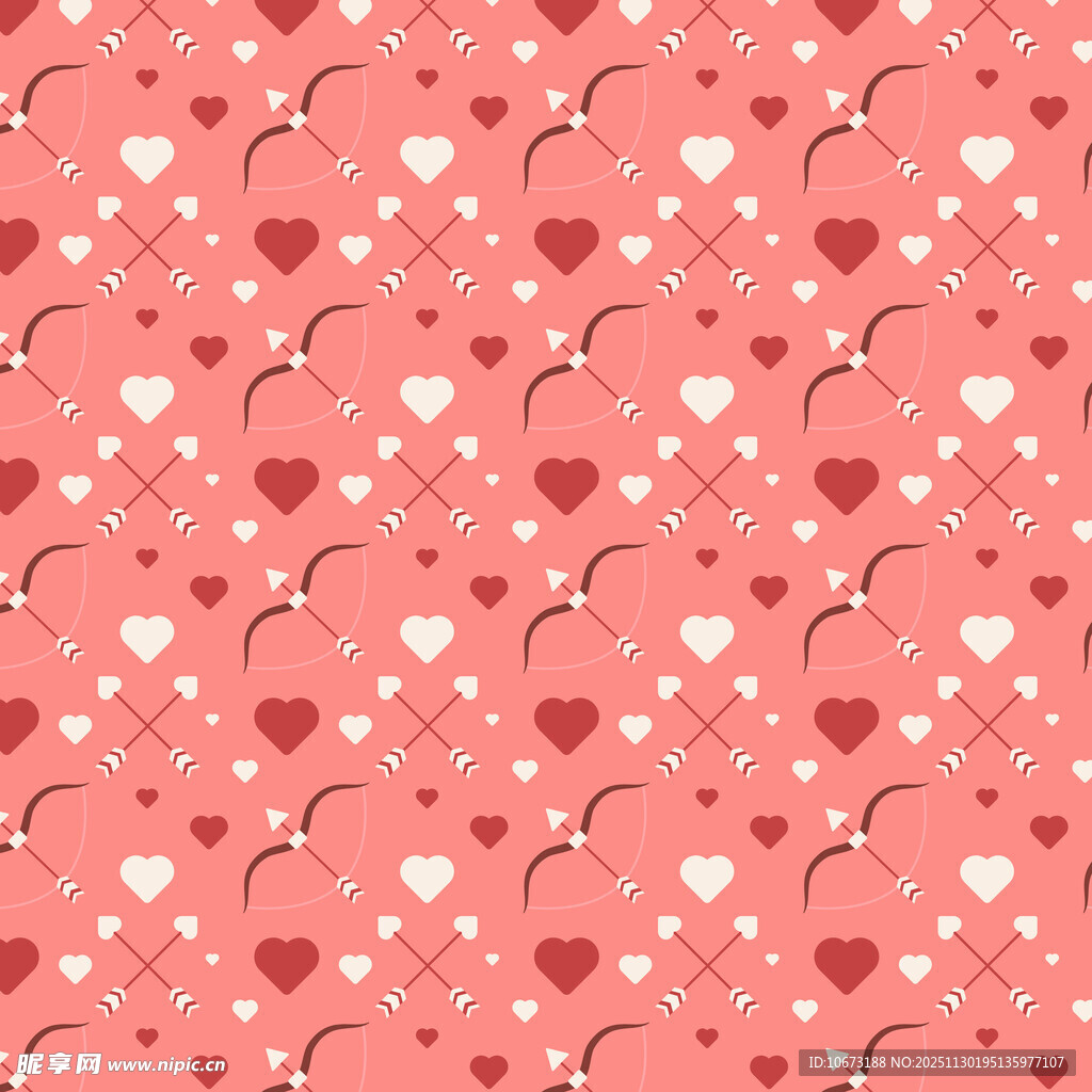 粉色爱心箭矢图案背景