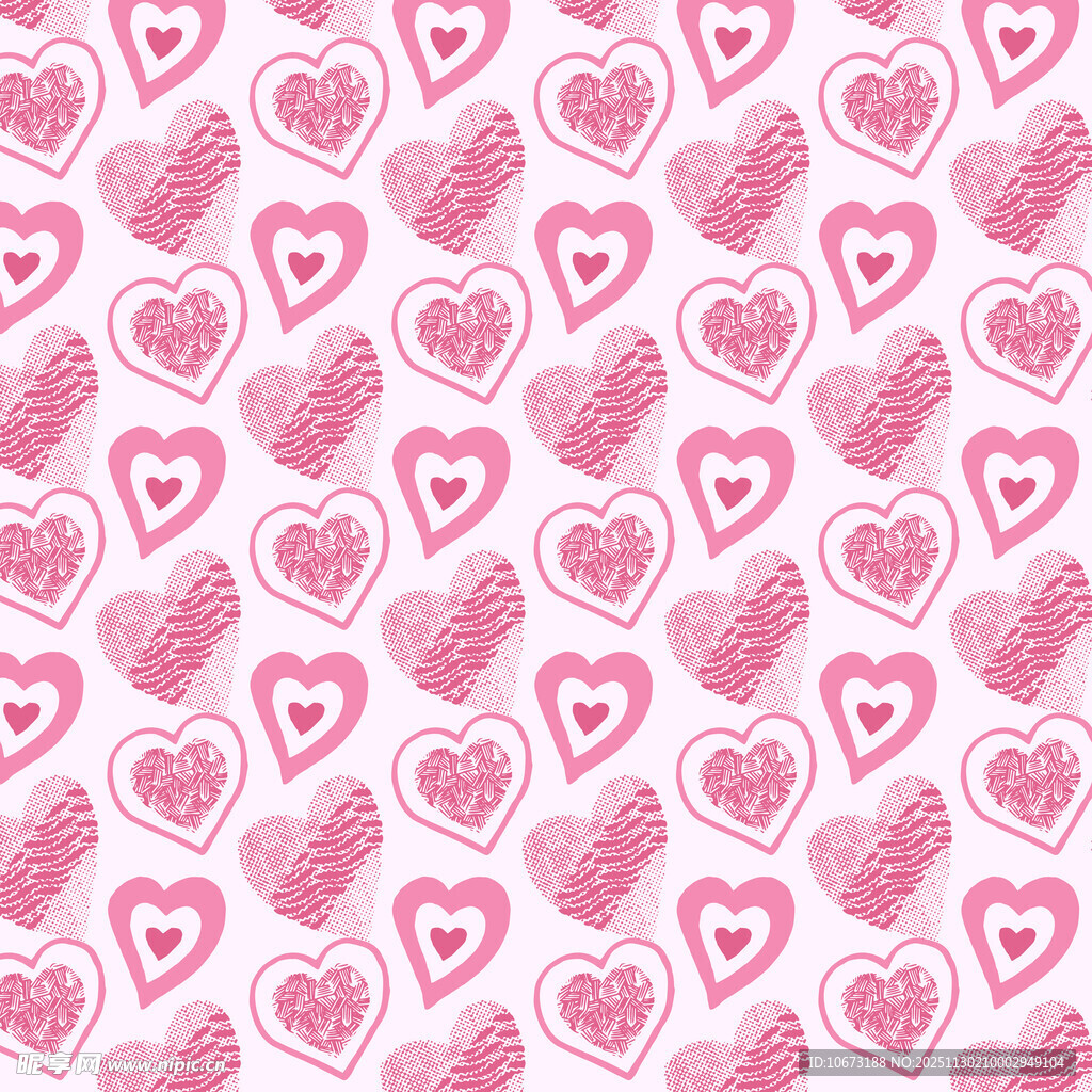 粉色爱心图案背景
