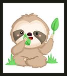 可爱树懒手持绿叶萌态足