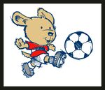 卡通小兔踢足球