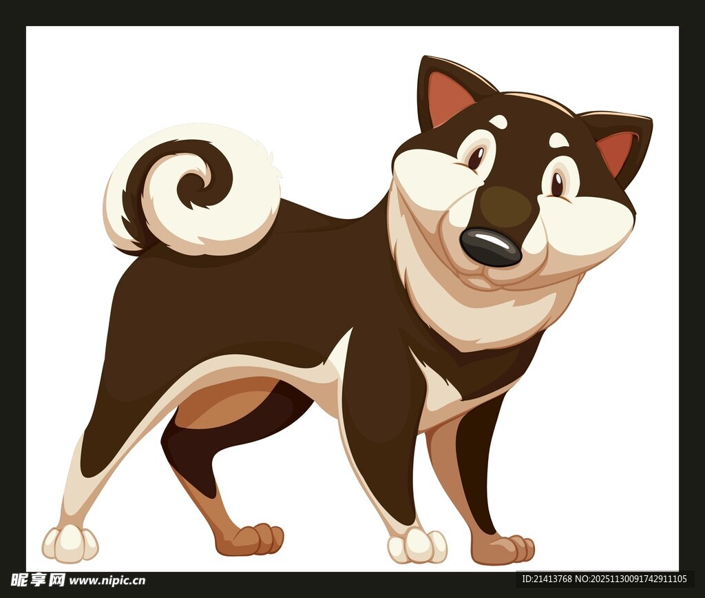 可爱卡通柴犬形象展示