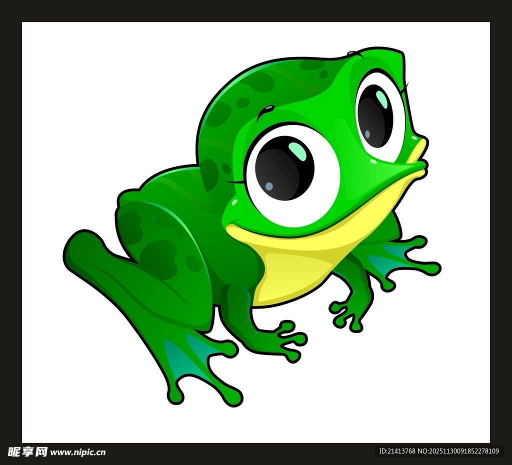 可爱绿色青蛙卡通形象