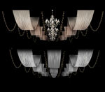 奢华水晶吊灯的婚礼舞台优雅倒影