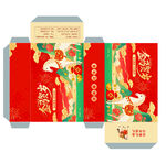 马年喜庆中式糕点礼盒包装