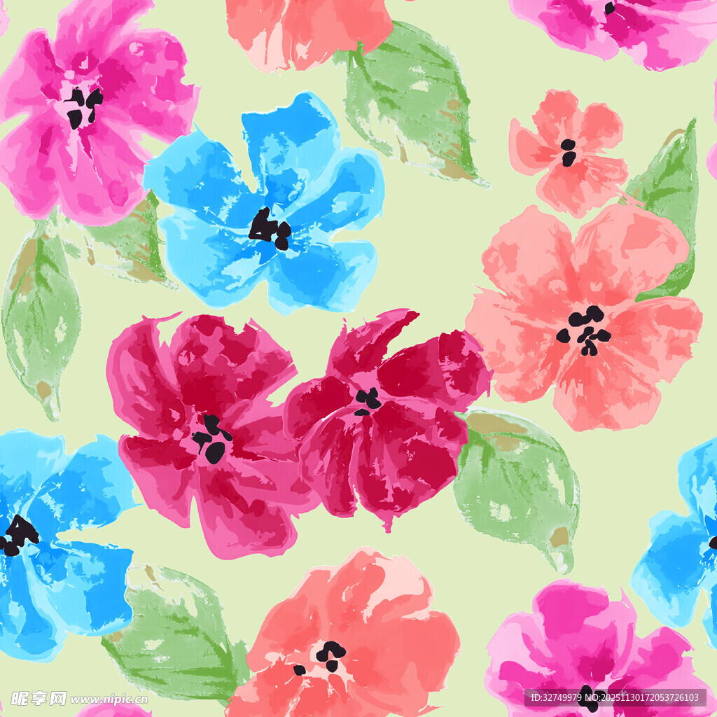 水彩花卉图案背景