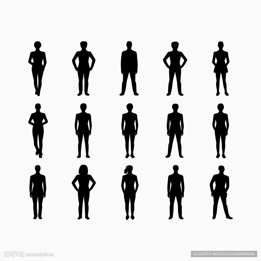 人物站立剪影