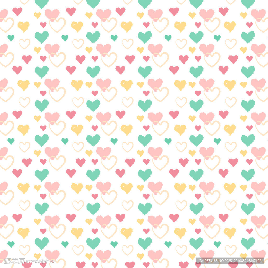 多彩心形图案背景