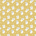 黄色底小幽灵波点图案