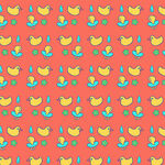 橙色背景小鸭子图案