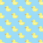蓝色背景小黄鸭无缝图案