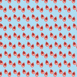 蓝色背景上的红色草莓图案