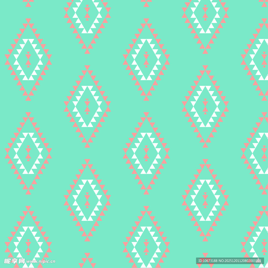 蓝绿几何图案无缝背景